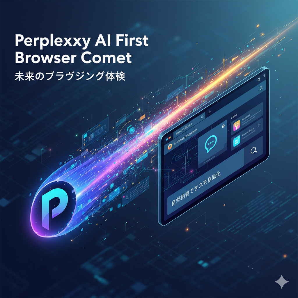 話題のAIブラウザ「Perplexity Comet」を徹底解説。情報収集やタスクを自動化する革新的な機能と、生産性を向上させるメリットを具体的に紹介します。プライバシーなどのデメリットも比較し、未来のブラウジング体験が分かります。
