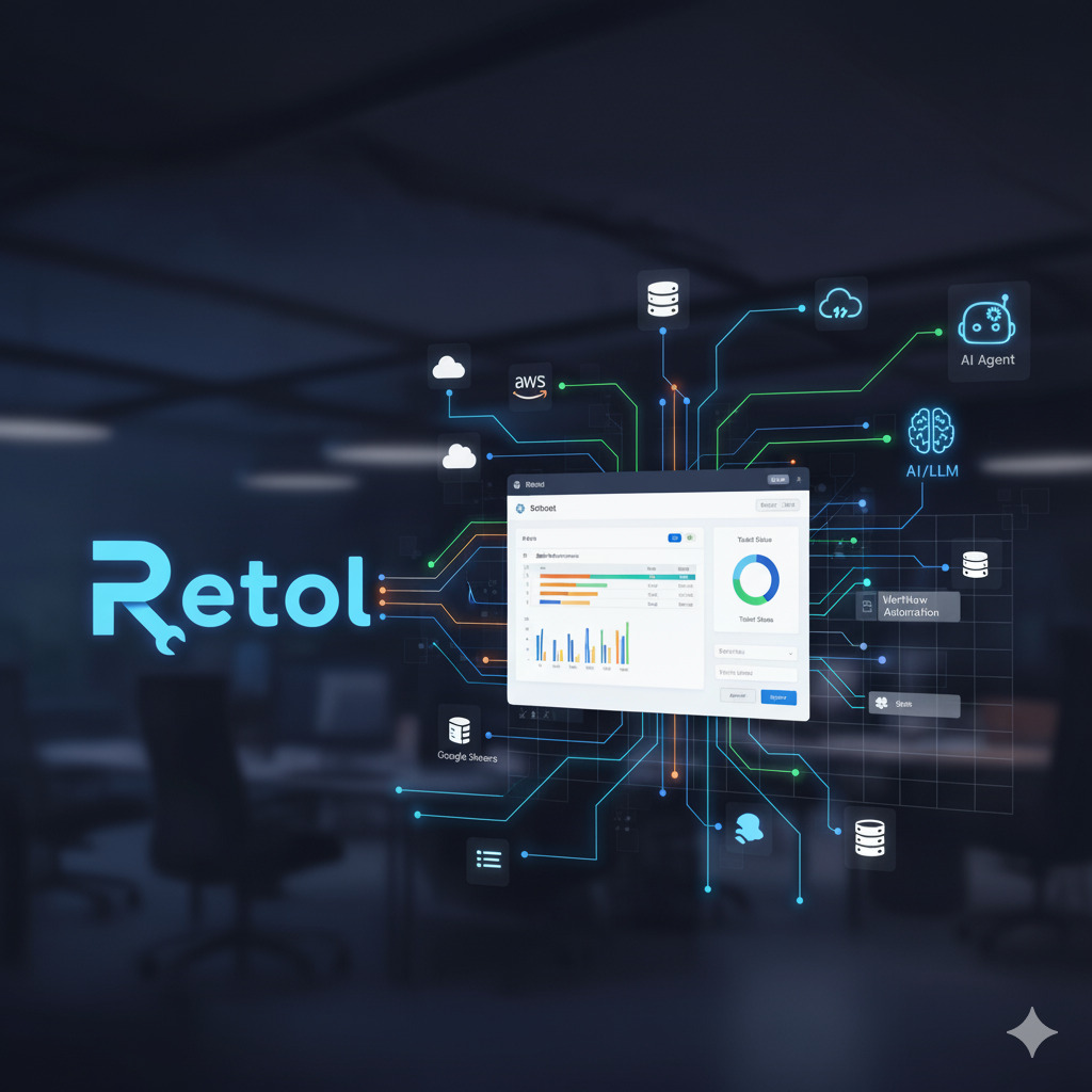 Retool（リツール）の機能、できること、具体的な活用事例を徹底解説。AI対応のRetoolは、複雑なデータ連携と高い拡張性で社内ツールの開発を劇的に加速させます。ローコードでの内製化を検討している方必見。