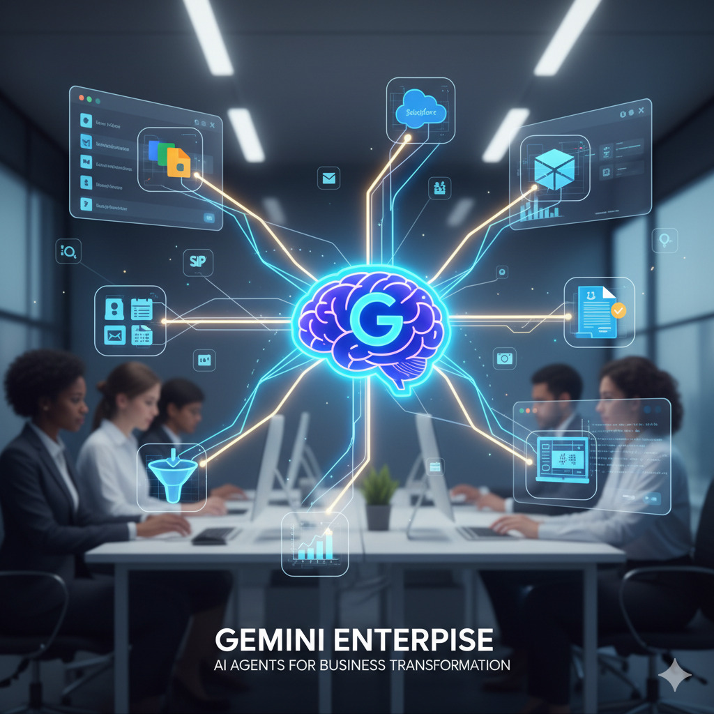 AIは質問に答える時代から「業務を完結させる時代」へ。Google Gemini Enterpriseは、企業データとツールを統合し、部門横断的なワークフローを自動化します。なぜGemini Enterpriseが従来のAIと決定的に違うのか？ノーコードで自社専用エージェントを作る方法や、営業、人事、法務など具体的な部門別活用事例を通じて、あなたのビジネス変革のヒントを提供します。
